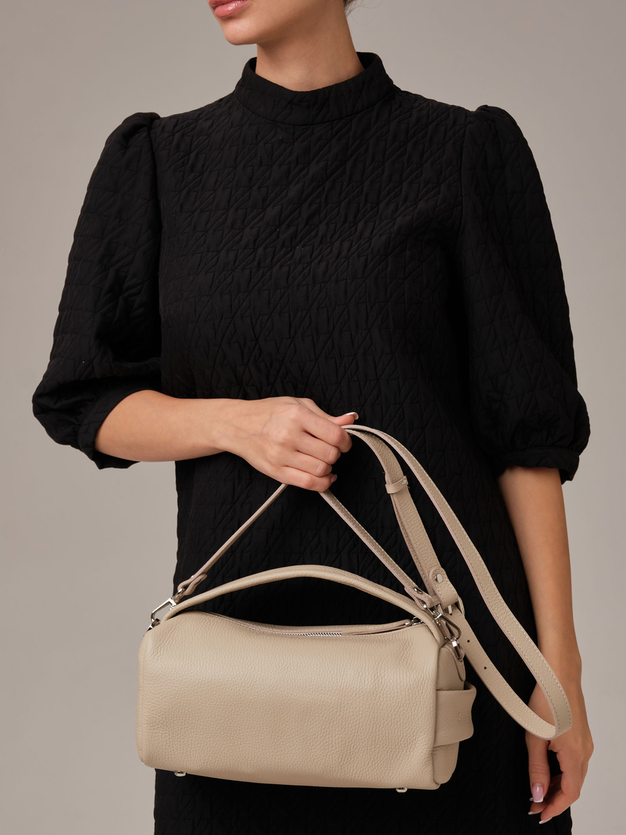 Кожаная сумка Solea DBR 31365 бежевая пудра