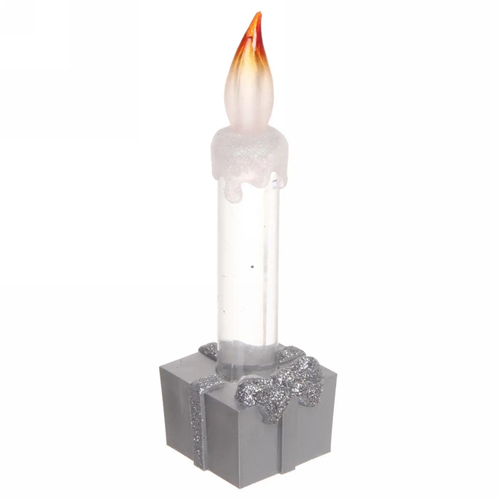Сувенир с подсветкой «Свеча праздничная» 15 см, серебро