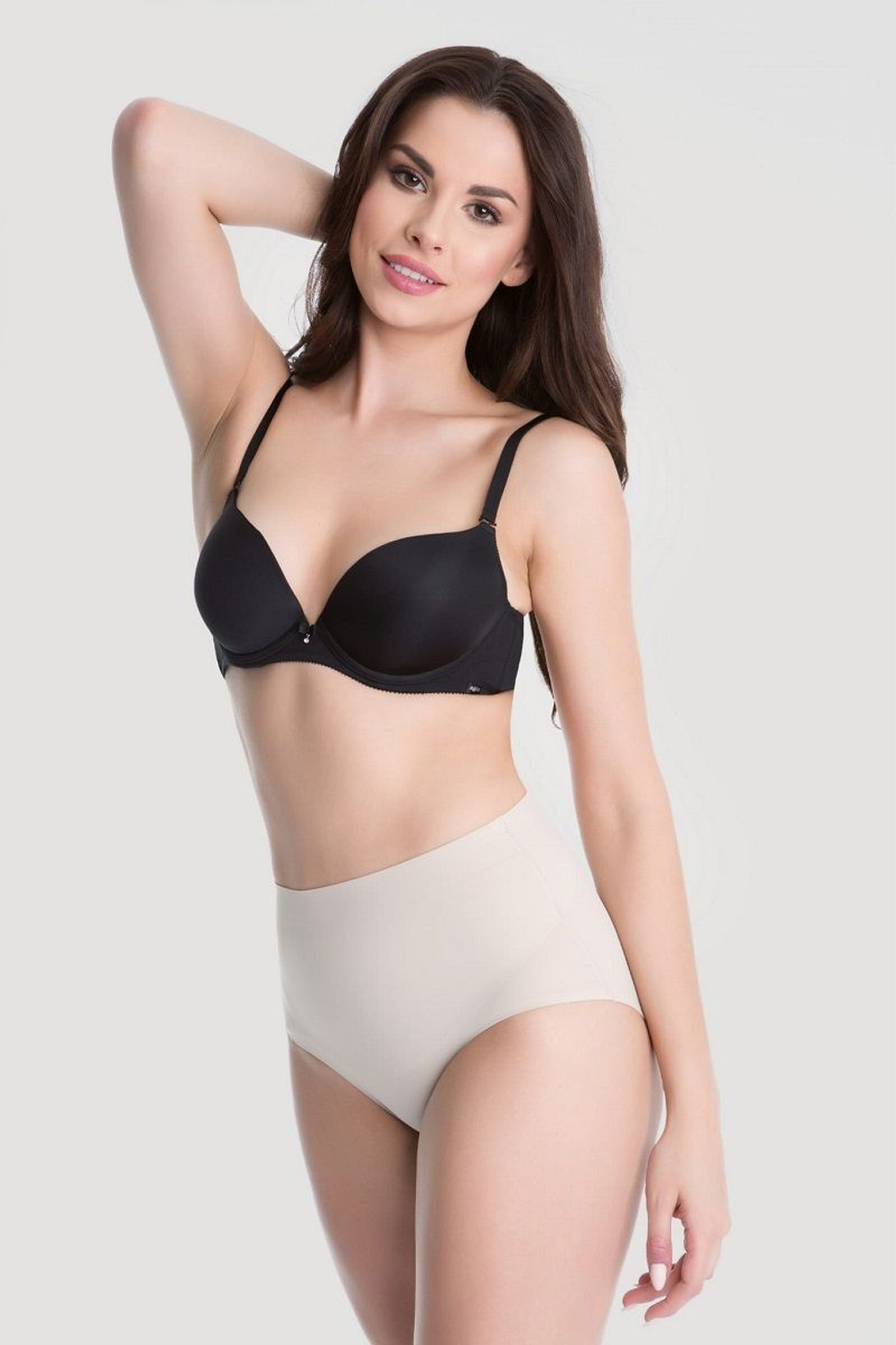 Высокие бесшовные корректирующие трусики (Размер: S) (Цвет: телесный)