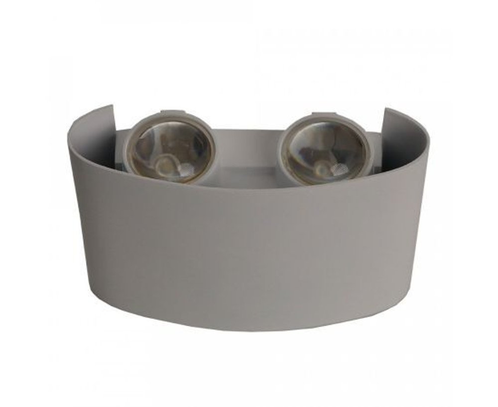 Уличный настенный светодиодный светильник с 2x2 светодиода, подсветка вверх и вниз , алюминиевый белый корпус, алюминиевый, 4Вт 4200К 360лм 120мм*92мм*38мм , ударопрочный, водонепроницаемый, мощностью 4W, высота 120 мм, степень защиты IP 65