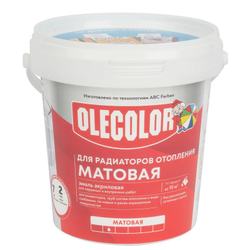 Эмаль акриловая для радиаторов Olecolor белая матовая 1кг
