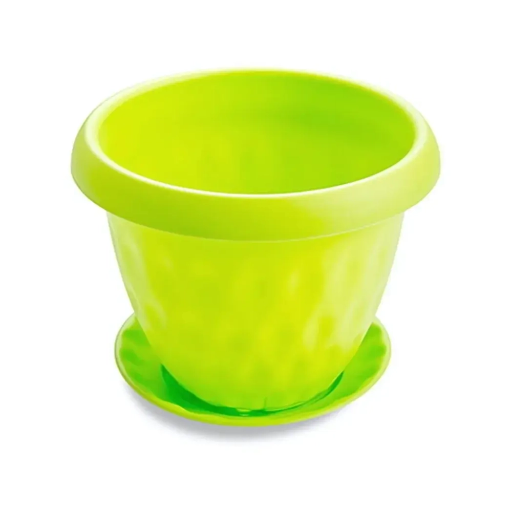 Горшок для цветов пластиковый 4,9л d-24,5см «Розетта» c поддоном зеленый С128ЗЕЛ