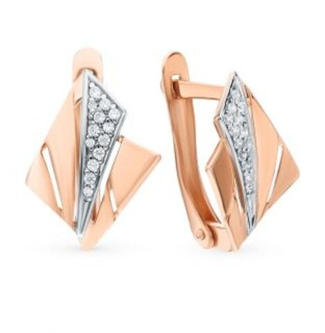 Серьги из золота с фианитами