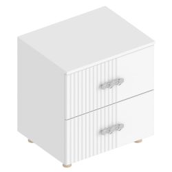 Тумба прикроватная с 2 ящиками МС "Сандра" (Белый лофт)