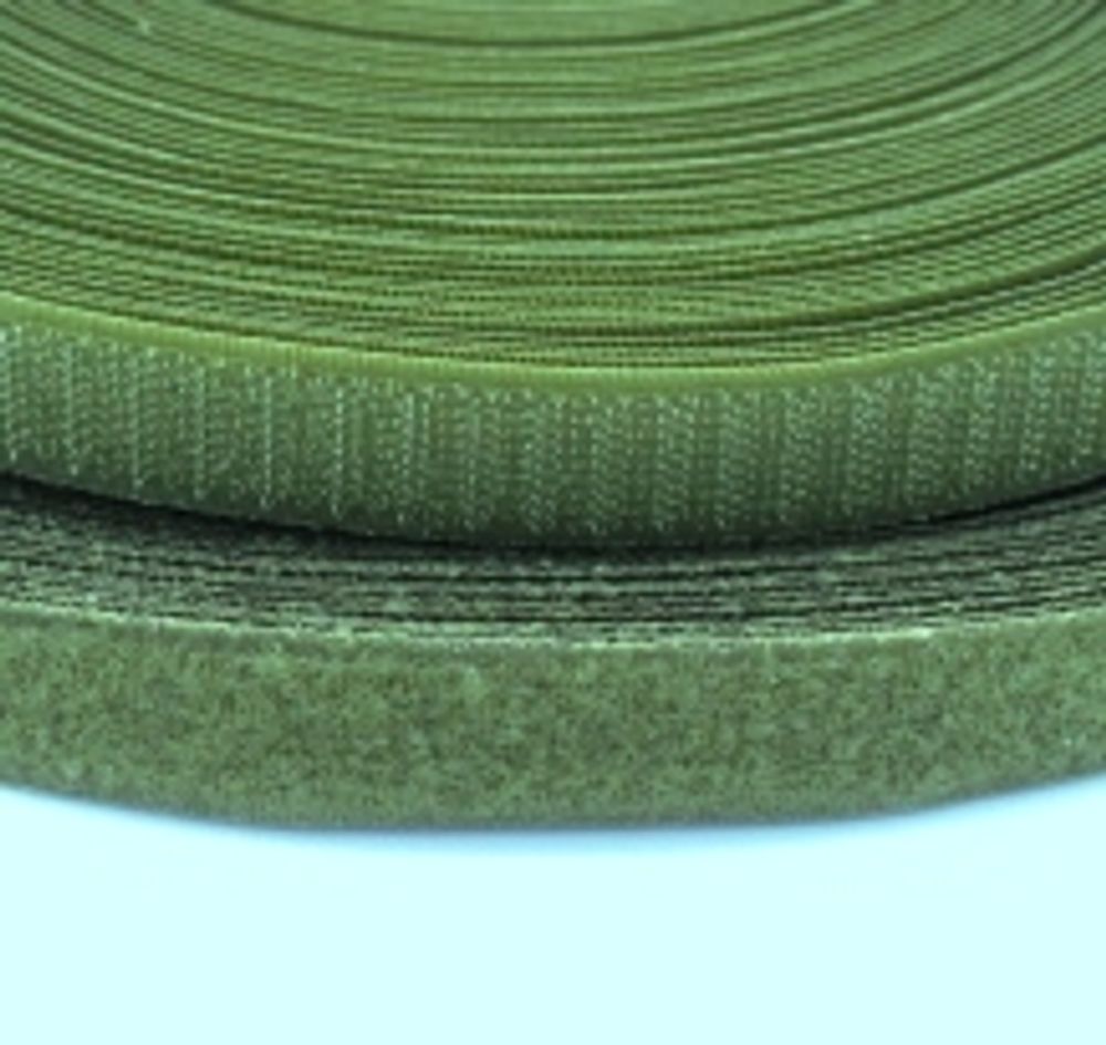 Велкро/липучка комплект, ш. 2,5 см, оливковый