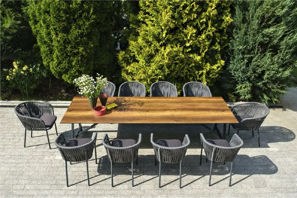 1"Санта-Фе" обеденная группа на 10 персон, стол HPL, плоский роуп