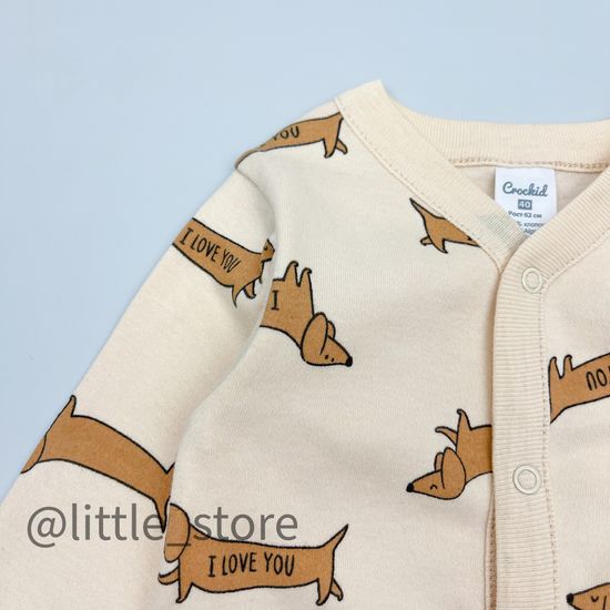 Слип хлопковый "Таксы" песочно-бежевый