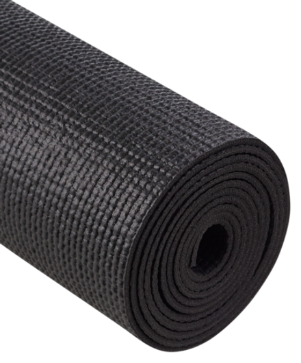 Коврик для йоги и фитнеса FM-101, PVC, 183x61x0,3 см, черный