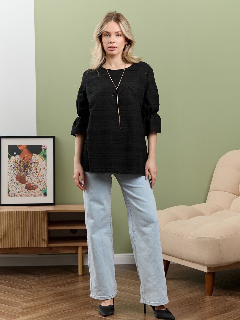 Блузка Милица-1 Виотекс ЧЕРНЫЙ -7