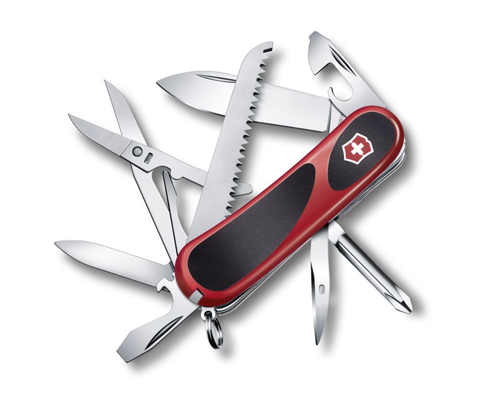 Нож Victorinox EvoGrip 18, 85 мм, 15 функций, красный с черным