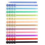 Набор шариковых ручек Alingar, "Смайл", 12 цветов, 0,7 мм, на масляной основе, цветной пластик. корпус, ПВХ чехол, европодвес