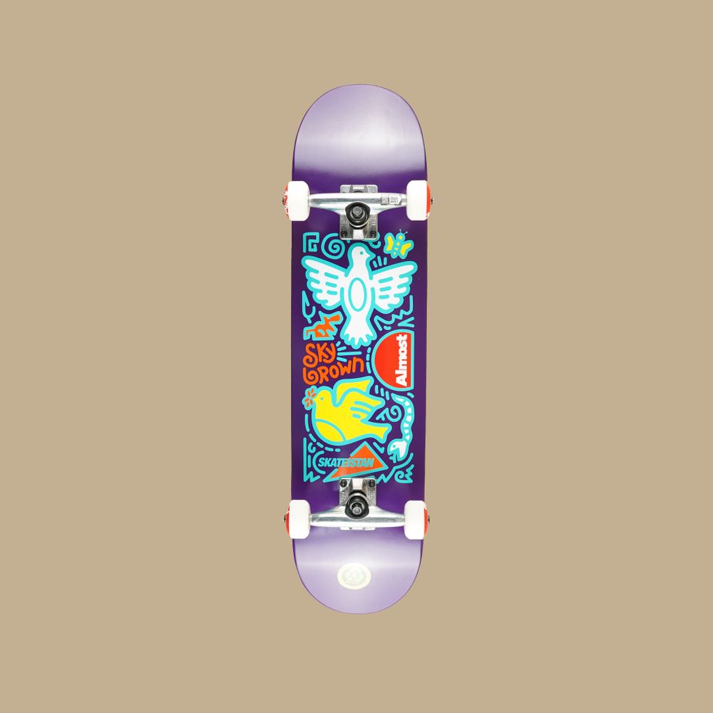 Скейтборд в сборе Almost Skateistan Sky Doodle FP Purple