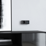 Выключатель двухклавишный с подсветкой Gallant черный с серебром W5020134 W5020134