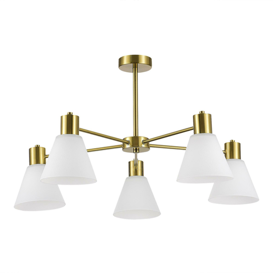 SLE1561-302-05 Светильник потолочный Латунь/Белый E27 5*60W