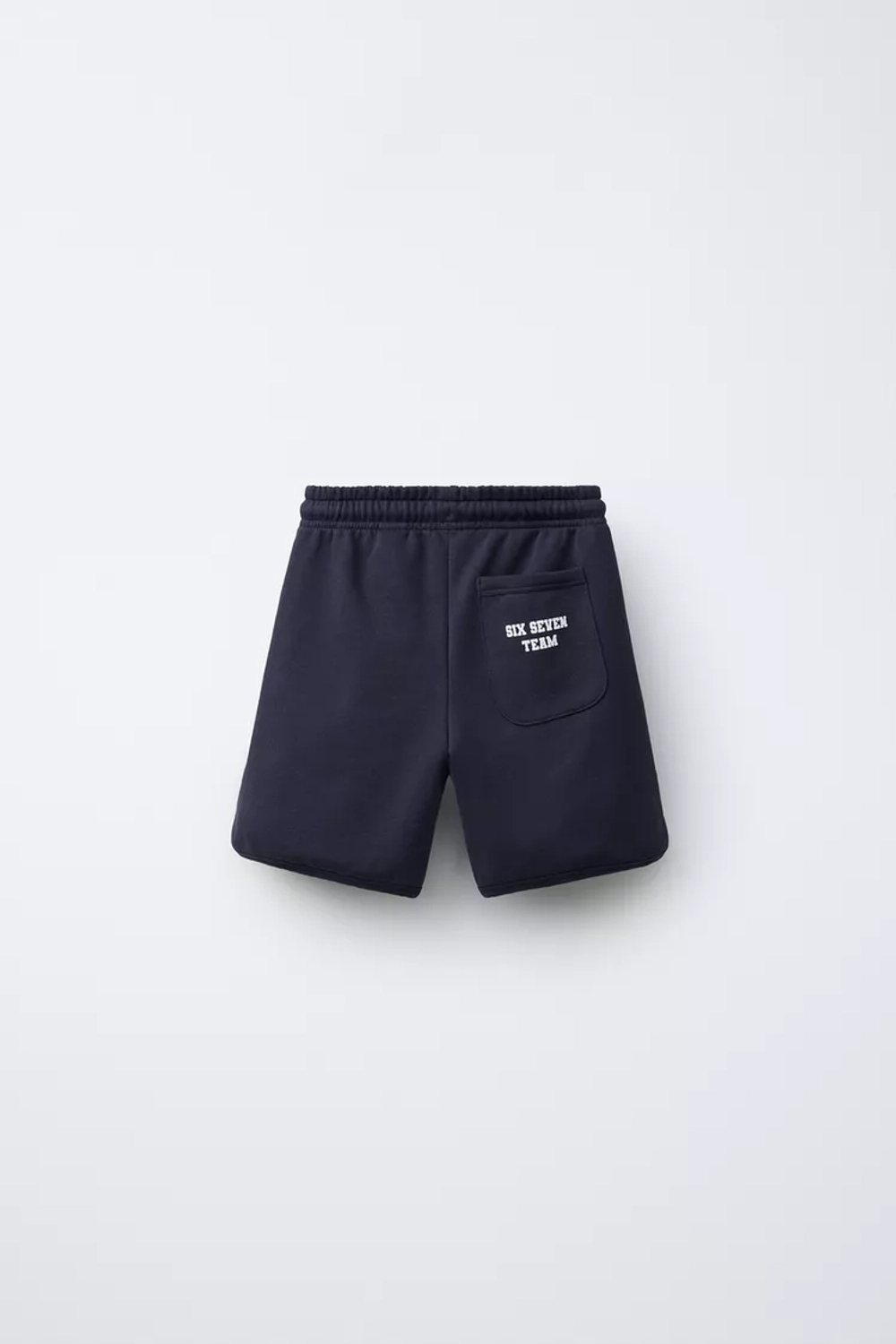 ZARA ШОРТЫ С НАДПИСЬЮ TEAM SIX SEVEN", МОРСКОЙ СИНИЙ