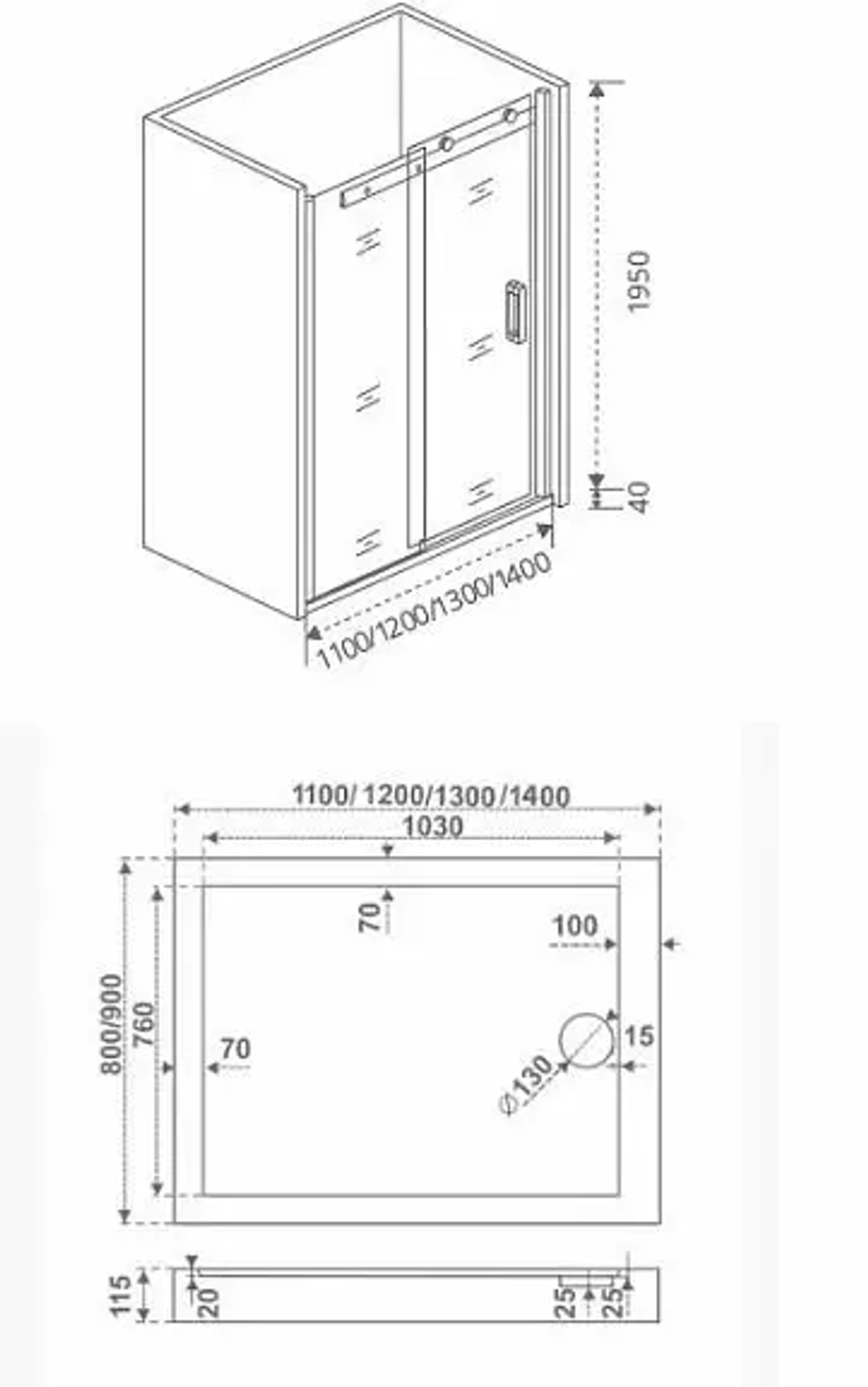 Душевая дверь в нишу Bas Galaxy WTW 120*195 без поддона