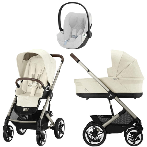 Коляска Cybex Talos S Lux TPE complete Cloud T Platinum White Plus 3 в 1 Seashell Beige с дождевиками
