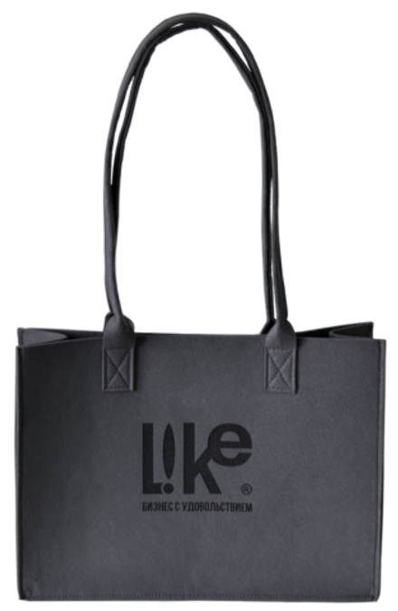 Сумка фетровая, с ручками, 400х300х150 мм, ручки 350мм