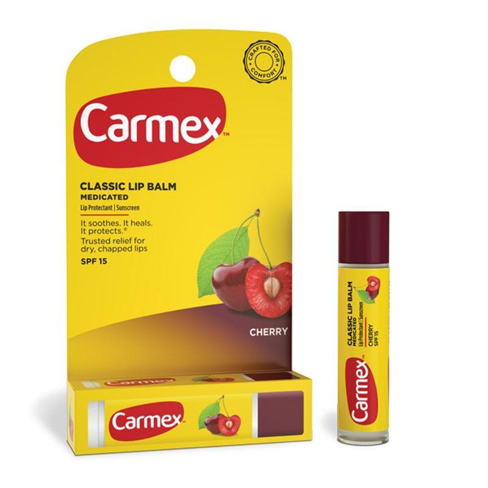 Carmex, Классический бальзам для губ, лечебный, SPF 15, вишня (4,25 г)