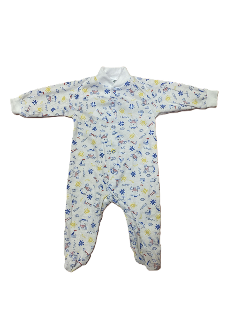 Комбинезон с закрытой ножкой на кнопках из кулирки (100% хлопок) на рост 68 см