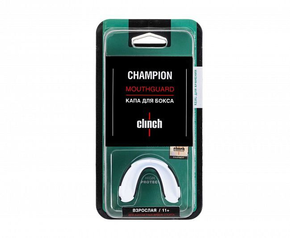 Капа одночелюстная Clinch Champion Triple Layer Mouthguard бело-черно-оранжевая C514