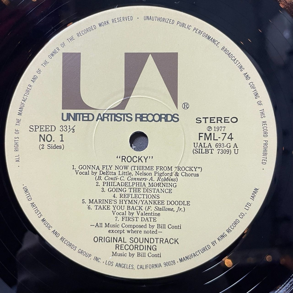 Винтажная виниловая пластинка LP Bill Conti Rocky Motion Picture Score (Japan 1977) (No Obi) Going The Distance