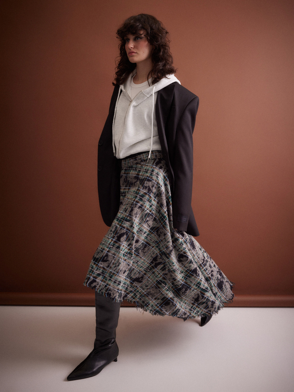 Юбка-килт Grunge, черно-зеленая