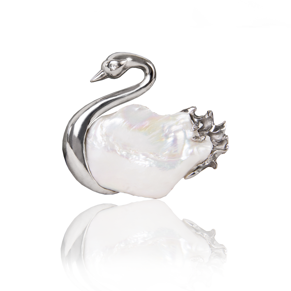 Брошь Лебедь