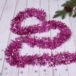 Мишура 2 м 9 см «Яркая змейка», Малиновый