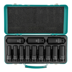 Набор ударных глубоких шестигранных торцевых головок, 1/2", 10-24 мм, в кейсе 12 шт. Stels