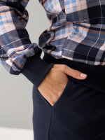 Костюм с брюками КБ-90М/клеткасиний-бежголубой