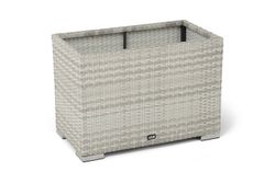 "Лунго" кашпо для цветов большое плетеное из искусственного ротанга, цвет бежевый