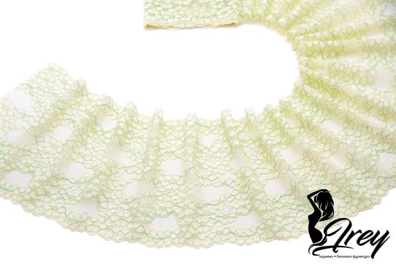 03-174 Кружево эластичное 16 см, желтый/салатовый