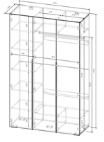АЙРИ Шкаф ШК-003 (3-ств.) Корпус - Кашемир 2,75