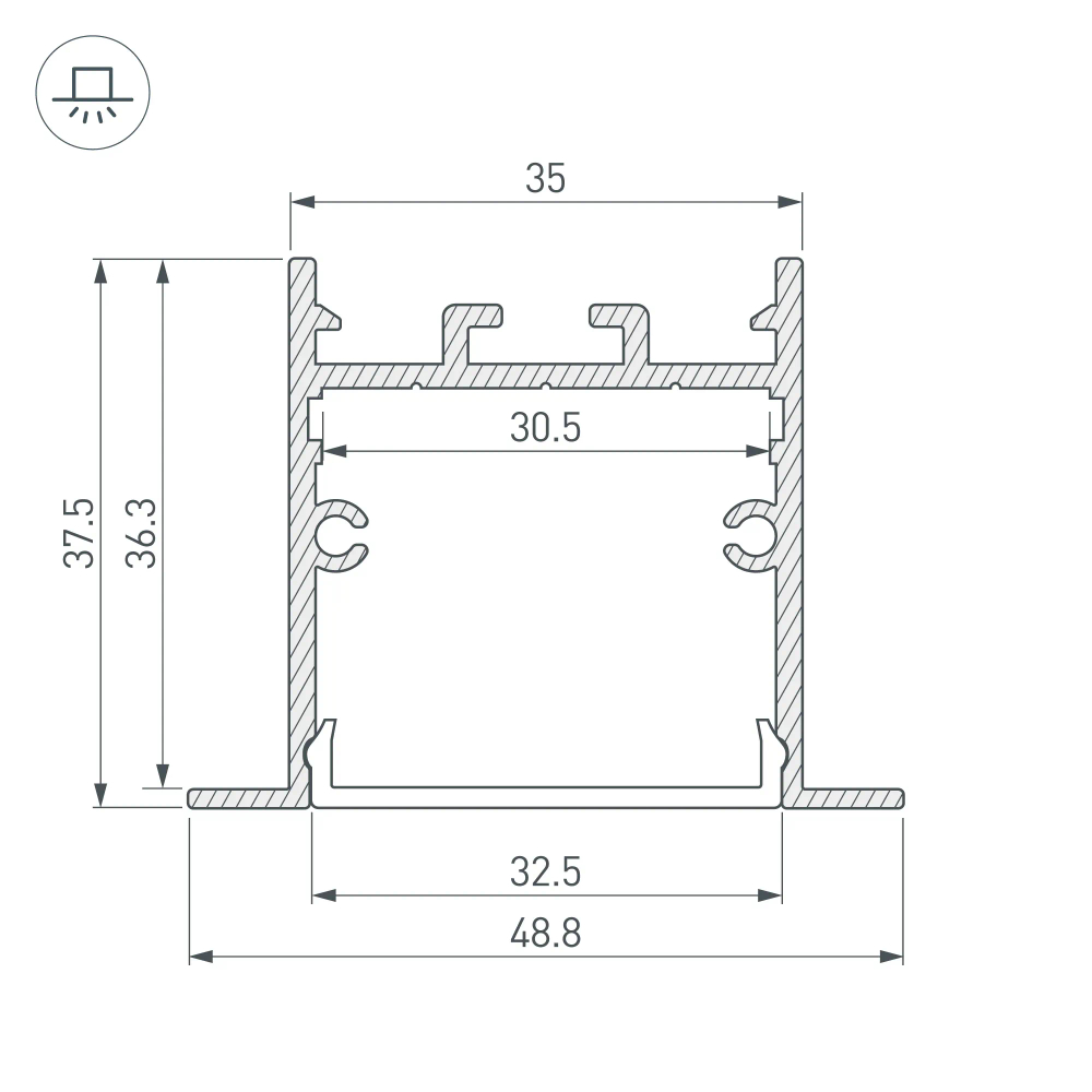 Профиль SL-LINIA49S-F-2000 ANOD BLACK (Arlight, Алюминий) 039389