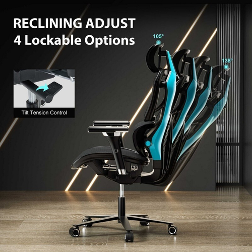 Эргономичное компьютерное кресло (для геймеров) Eureka TYPHON, Blue (ERK-GC05-BU)