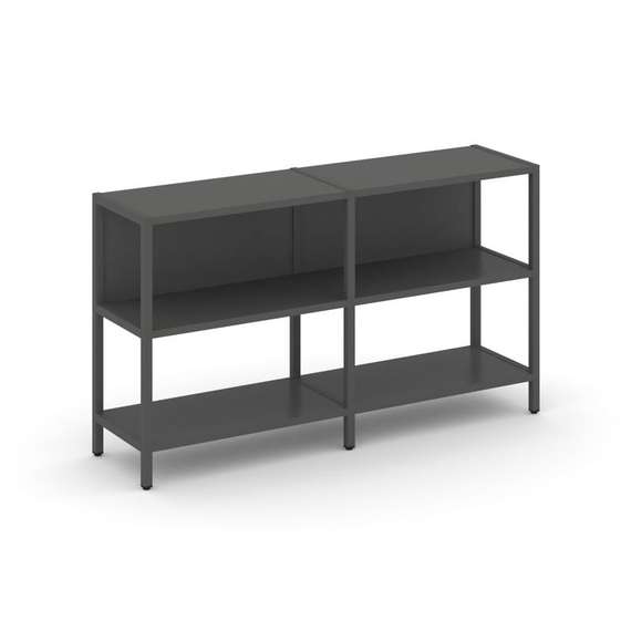 Shelf System Двухсекционный стеллаж двухярусный SN.STM-221 Антрацит/Металл Антрацит 1590*400*879
