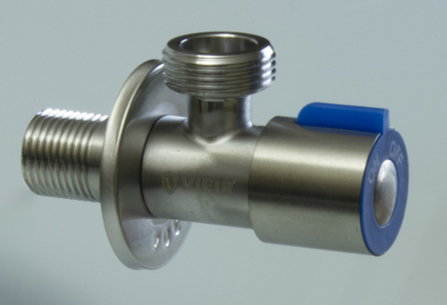 Кран угловой с отр. 1/2 х 3/4 нерж,хром (КРУГ.) ViEiR  (100/1шт)