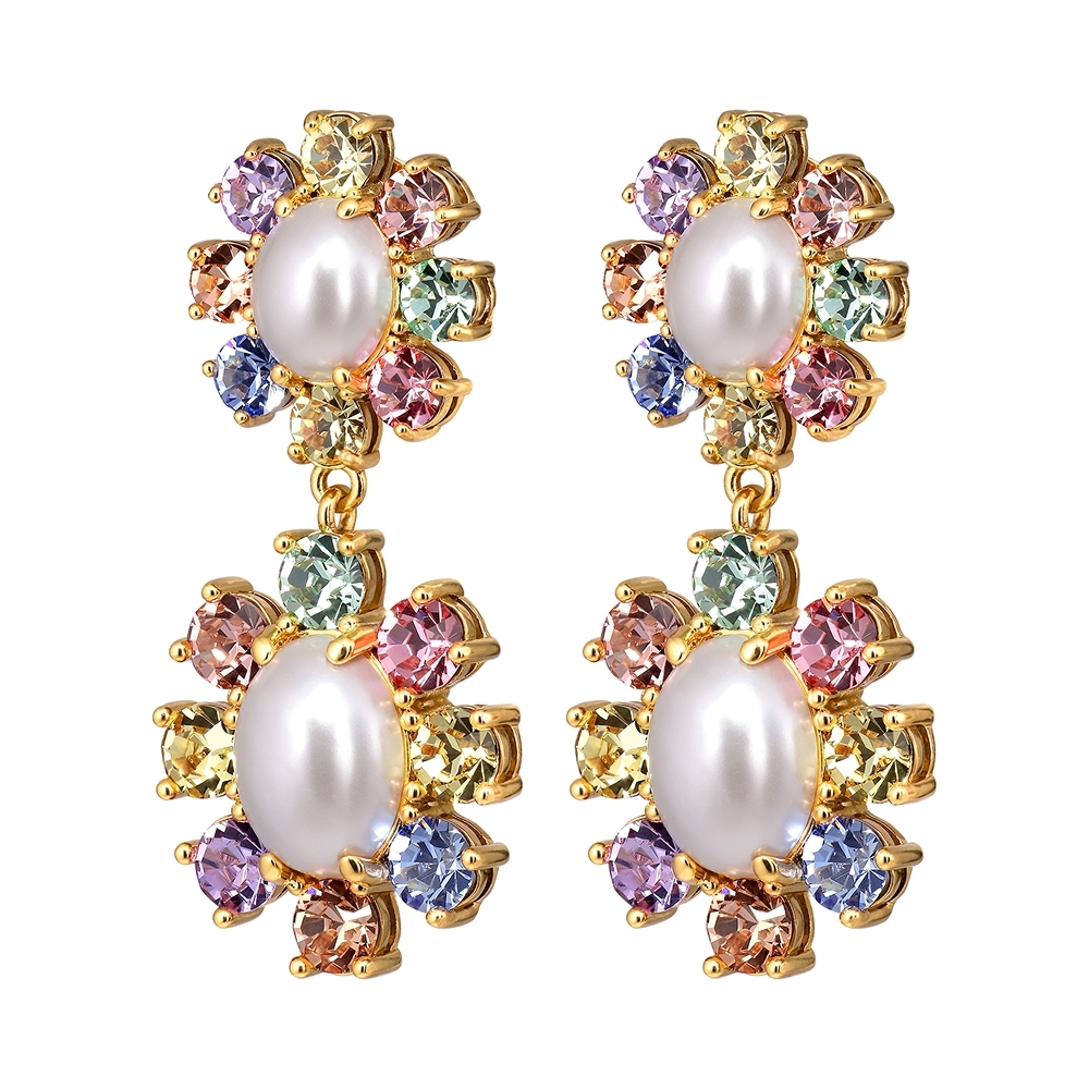 Серьги Dyrberg Kern LINA SG PASTEL MULTI / WHITE PEARL 460507
