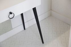 Туалетный столик "Ева" без зеркала 2 (Белое дерево/Белый матовый)