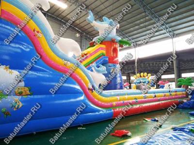 Коммерческий надувной батут "На морском дне" 15*7*7 м