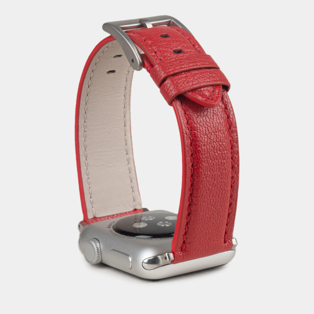 Ремешок для Apple Watch 40/41/42 mm из кожи козы, красного цвета