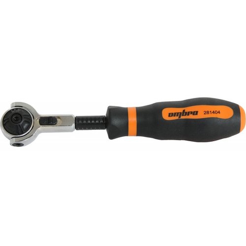 Рукоятка трещоточная OMBRA 1/4"DR, 100 зубцов, 180 мм с шарнирной головкой