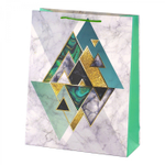 Пакет подарочный бумажный Alingar, (XL) 31х40х12 см, вертикальный, "Геометрия", матов. ламинация, тиснение, ассорти