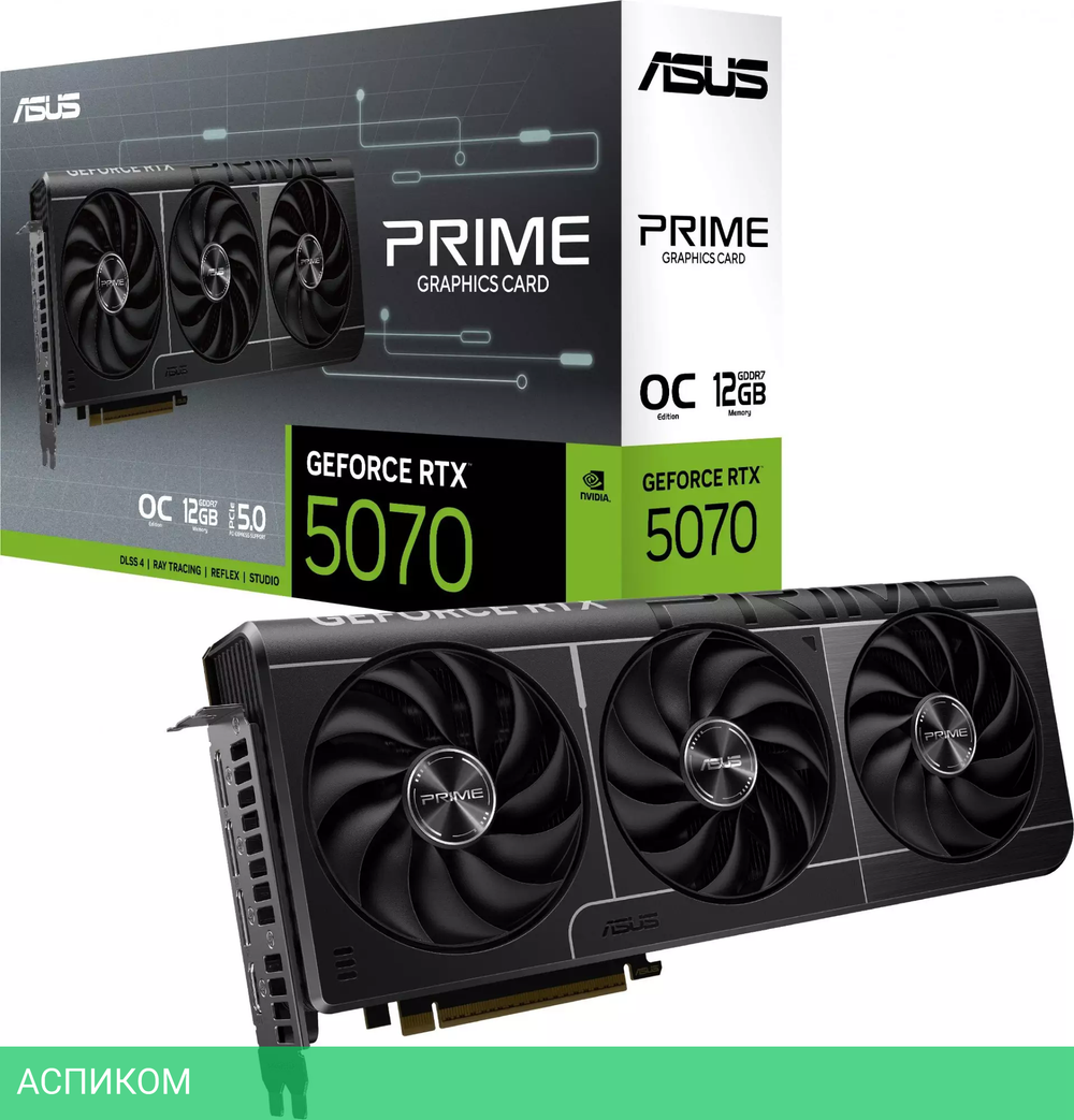 Видеокарта ASUS PRIME GeForce RTX 5070 OC 12GB GDDR7 (90YV0M10-M0NA00)