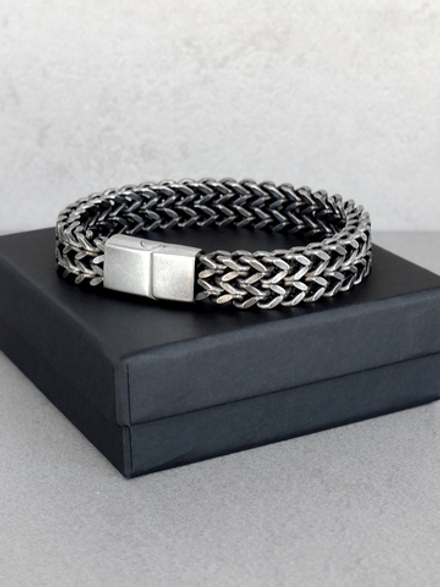 Мужской браслет из стали с магнитной застежкой