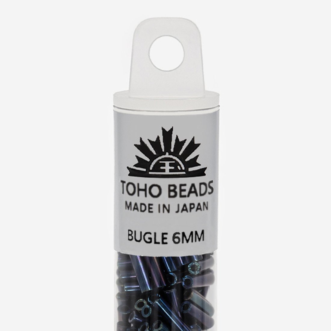 Японский бисер TOHO Bugle (стеклярус) 6mm (№82), металлизированный, непрозрачный глянцевый