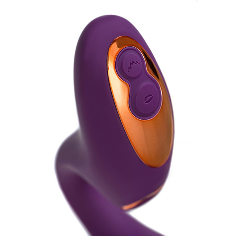 Фиолетовый вибромассажер с клиторальной стимуляцией ToyFa L'eroina Megam 561033