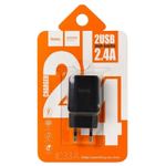 Сетевой адаптер питания HOCO C33A 2USB 2.4A (черный)