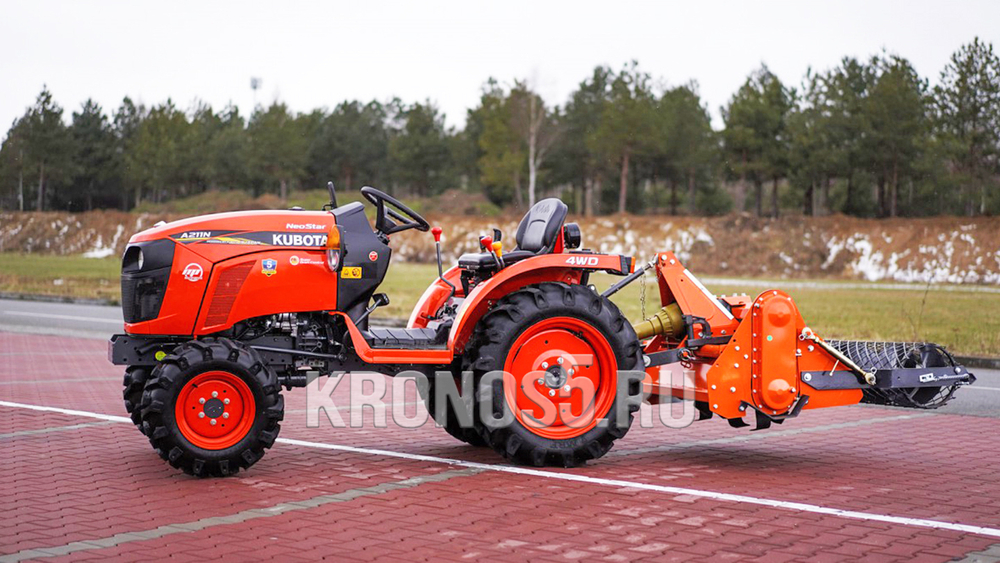 Трактор Kubota | Кубота A211N-OP 9+3 (Kubota India) STD agri 7.00-12 / 8.3-20 (с ПСМ)